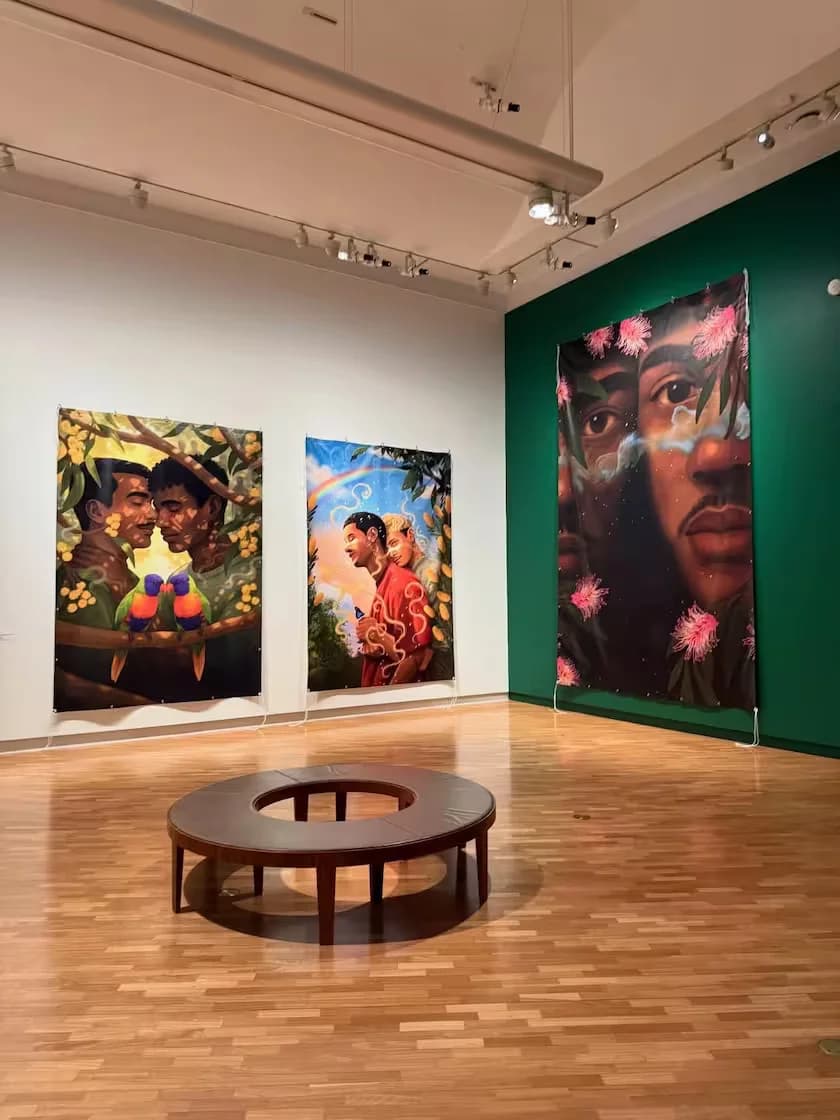 Dylan Mooney's artwork on display in a gallery